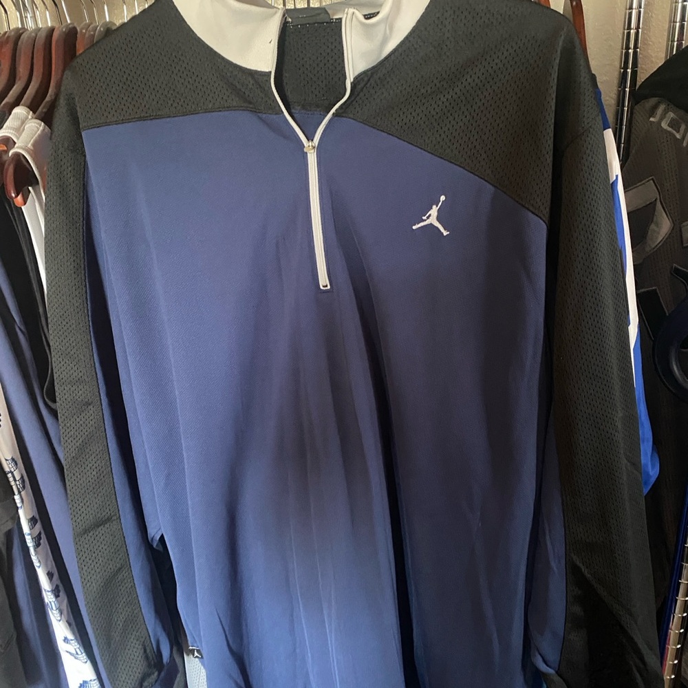 Jordan Blue and Black Quarter-Zip Pullover